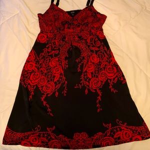 Red & Black rose dress